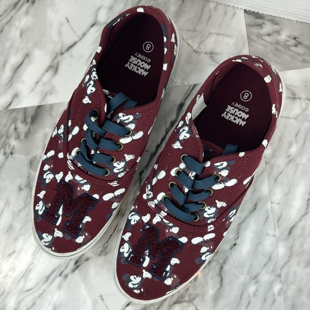 Disney Mickey Mouse M womens letterman sneaker tennis shoes canvas